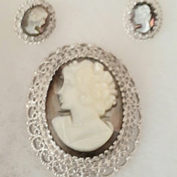 Jewelry - Sterling MOP n Abalone Cameo